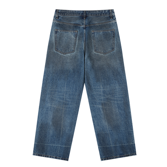 Vintage Wash Baggy Denim Jeans - Rapper's Digest