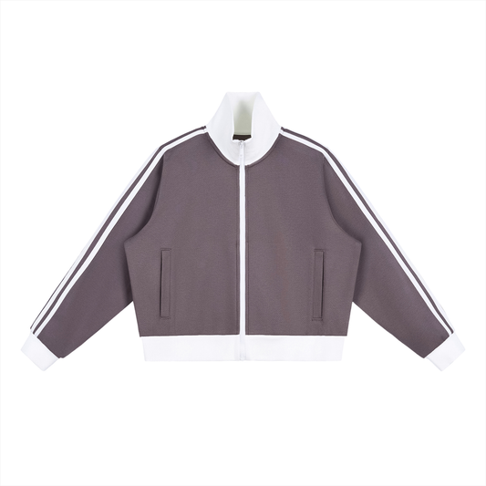 Side Stripe Cropped Track Jacket - Rapper's Digest