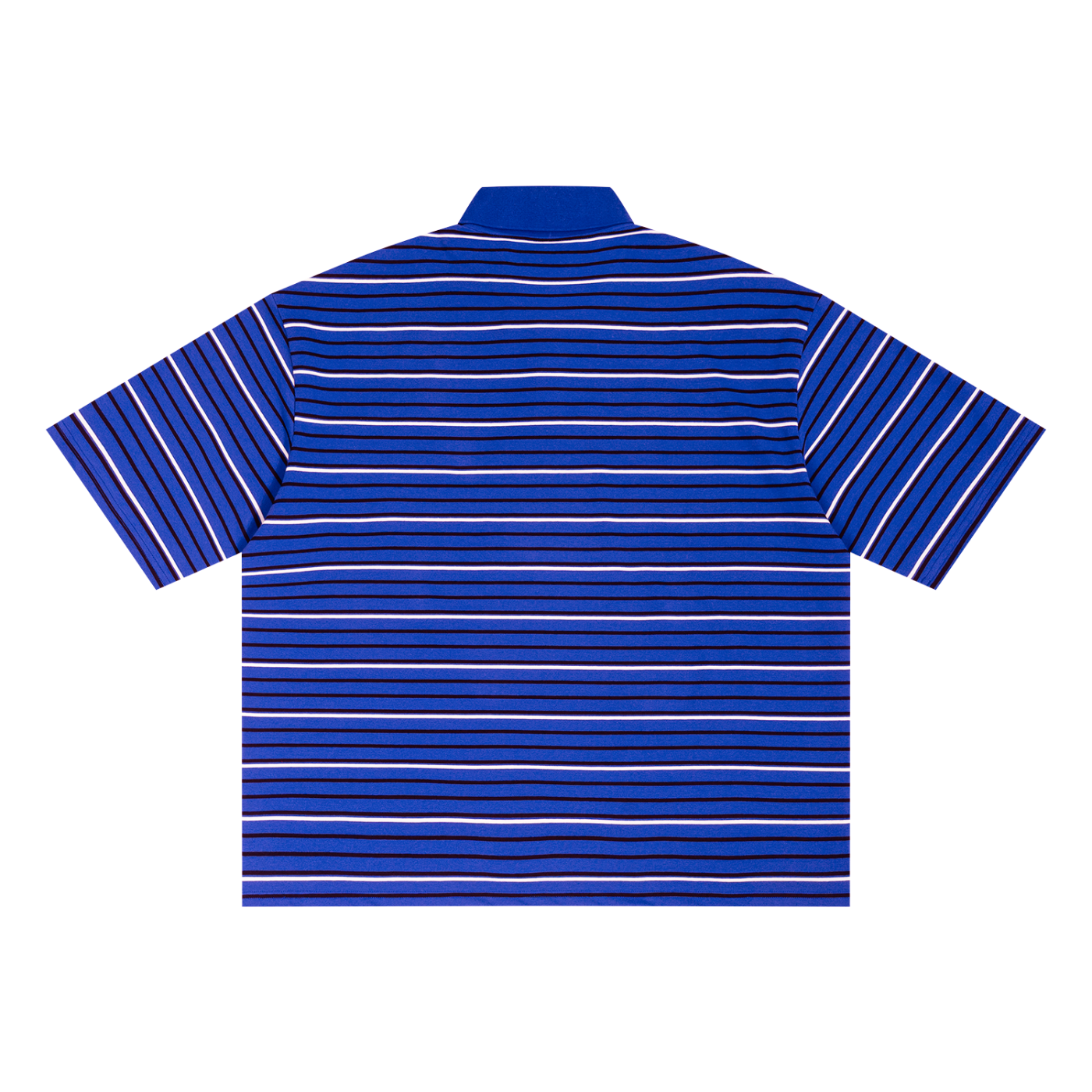 Striped Boxy Collared Polo Shirt