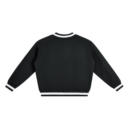 Mori White V-Neck Collar Boxy Sweatshirt - Rapper's Digest