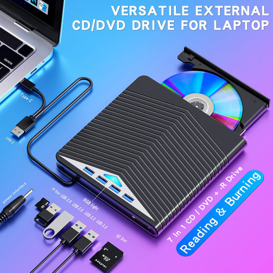 External CD DVD Drive USB 3.0 Burner Reader Writer