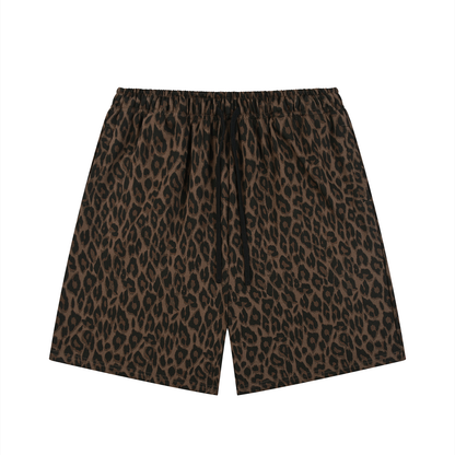 Heavyweight Leopard Drawstring Shorts