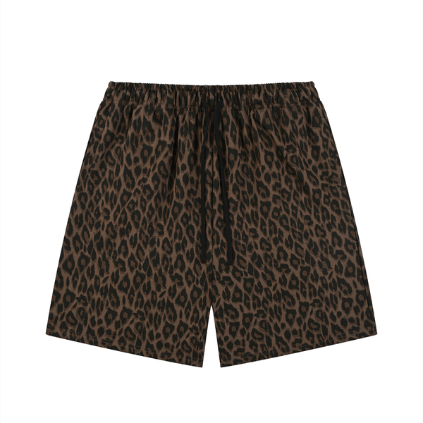Heavyweight Leopard Drawstring Shorts - Rapper's Digest