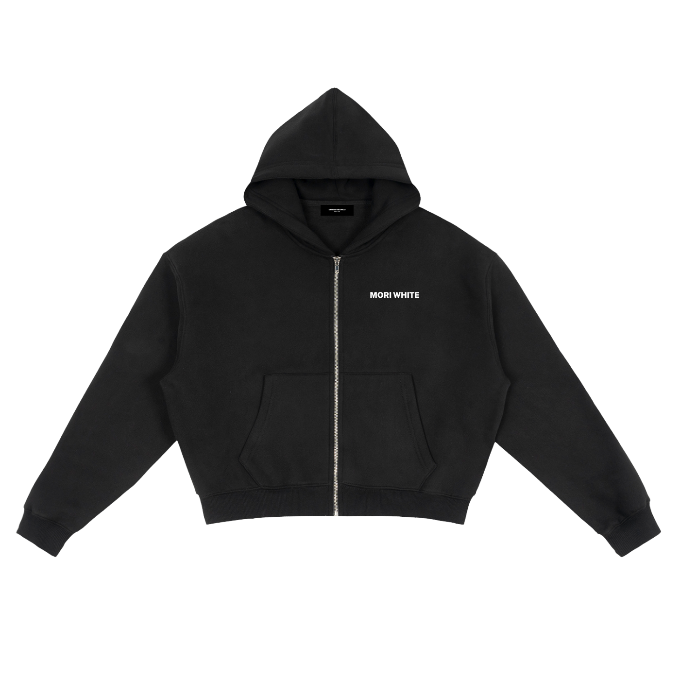 Mori White Fleece Zip-Up Boxy Hoodie - Rapper's Digest
