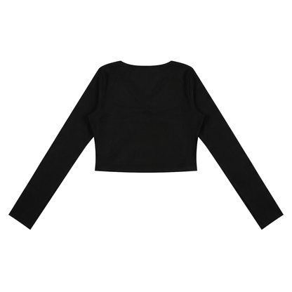 Ruched Long Sleeve Crop T-Shirt
