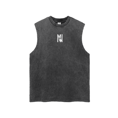 Mori White Washed Frayed Hem Tank Top - Rapper's Digest
