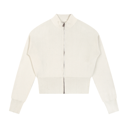 Mock Neck Zip Up Cardigan