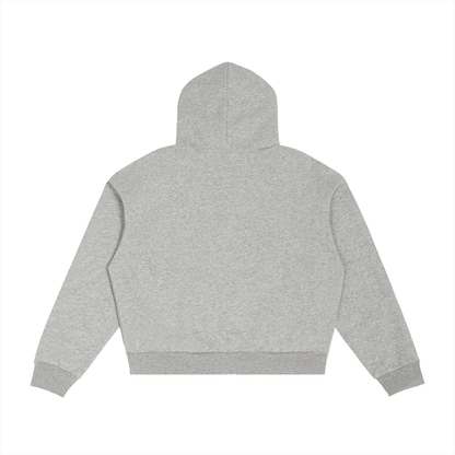 Contrast Plaid Boxy Zip Hoodie - Rapper's Digest