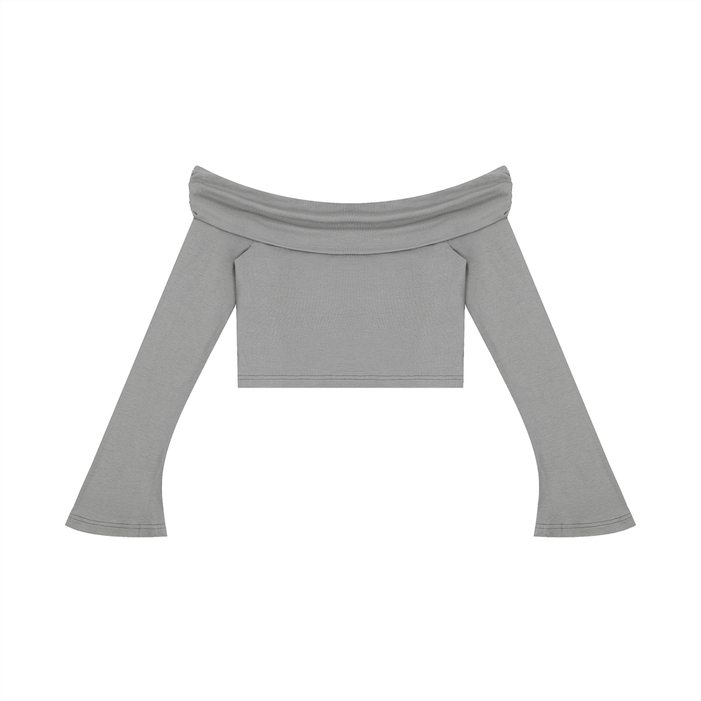 Off-the-Shoulder Bell Sleeve Crop T-Shirt