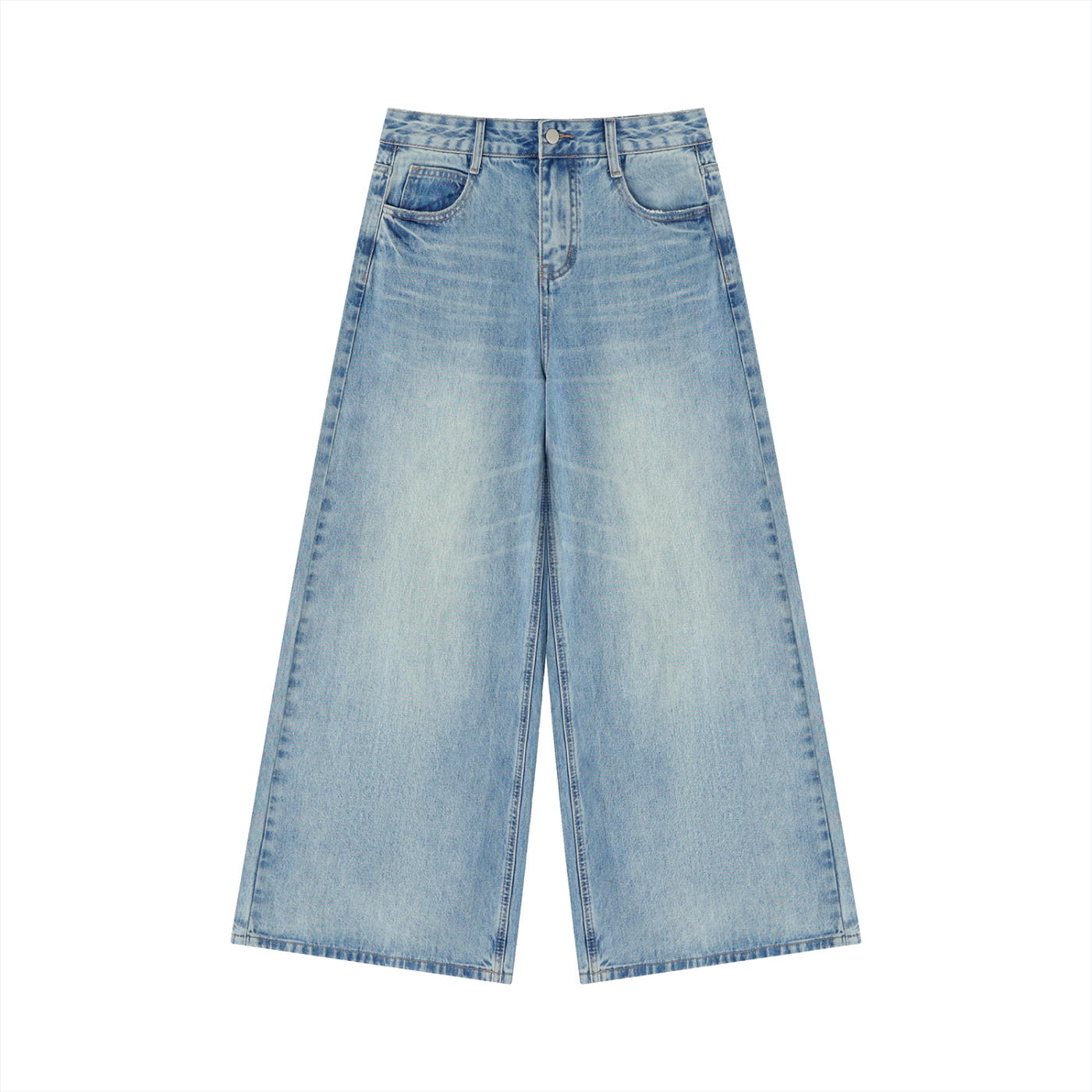 Vintage Wash Wide Leg Jeans