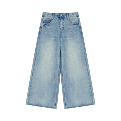 Vintage Wash Wide Leg Jeans