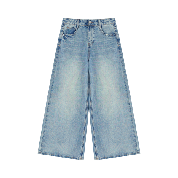 Vintage Wash Wide Leg Jeans - Rapper's Digest