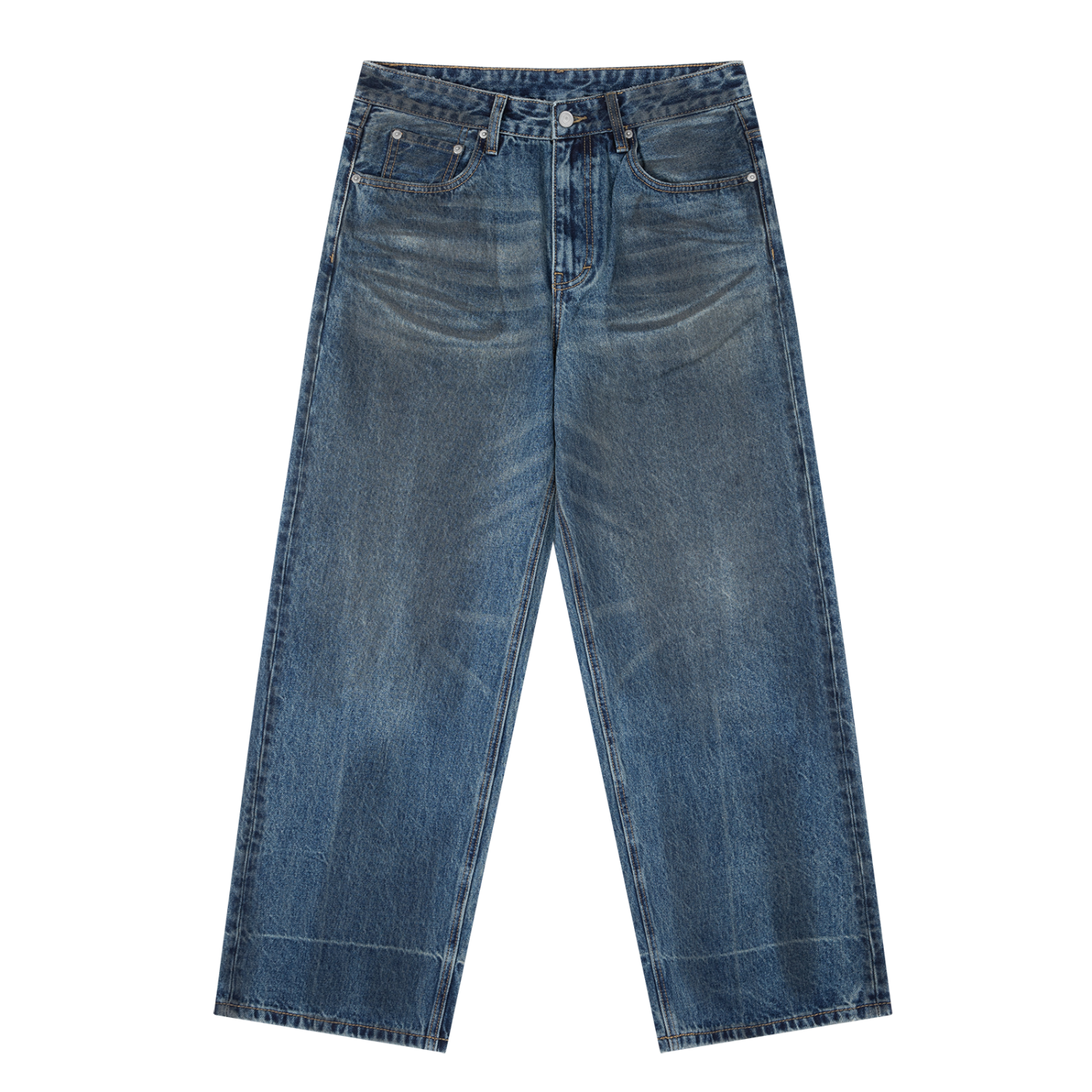Vintage Wash Baggy Denim Jeans - Rapper's Digest