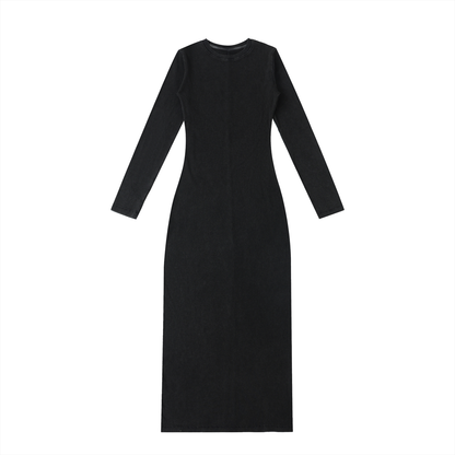 Dyed Washed Slit Maxi Dress - Rapper's Digest