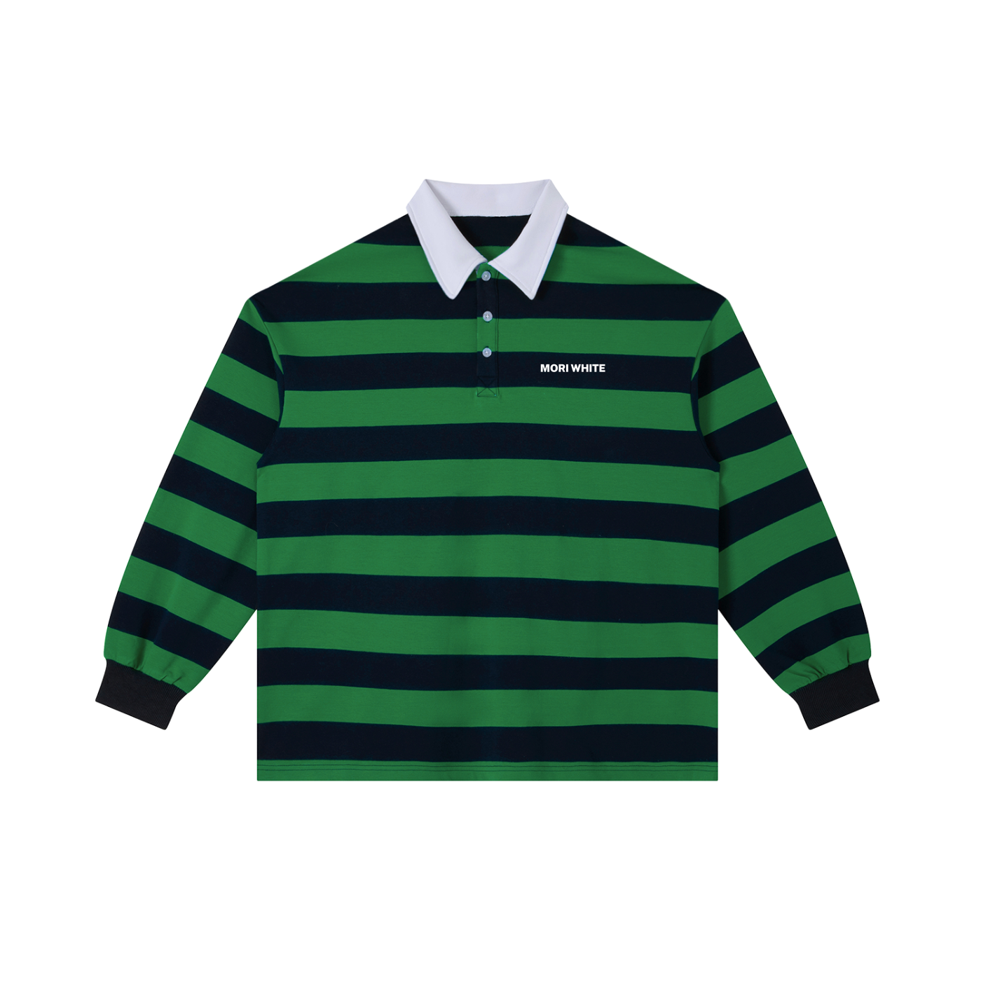 Mori White Stripe Polo Shirt - Rapper's Digest