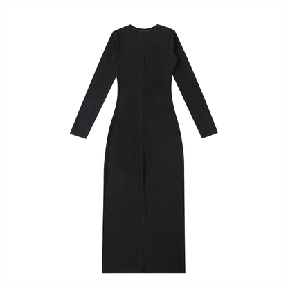 Dyed Washed Slit Maxi Dress - Rapper's Digest