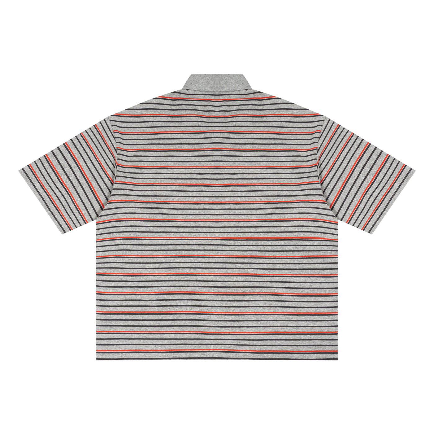 Striped Boxy Collared Polo Shirt