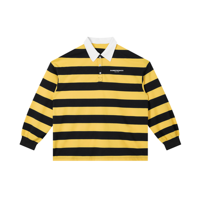 Color Block Stripe Polo Shirt