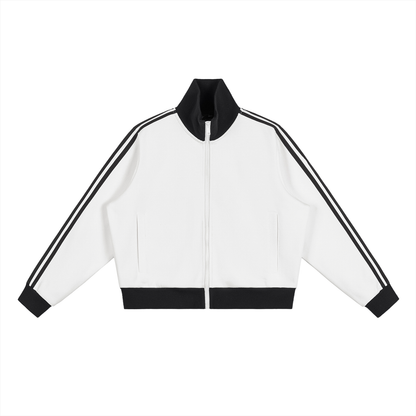 Side Stripe Cropped Track Jacket - Rapper's Digest