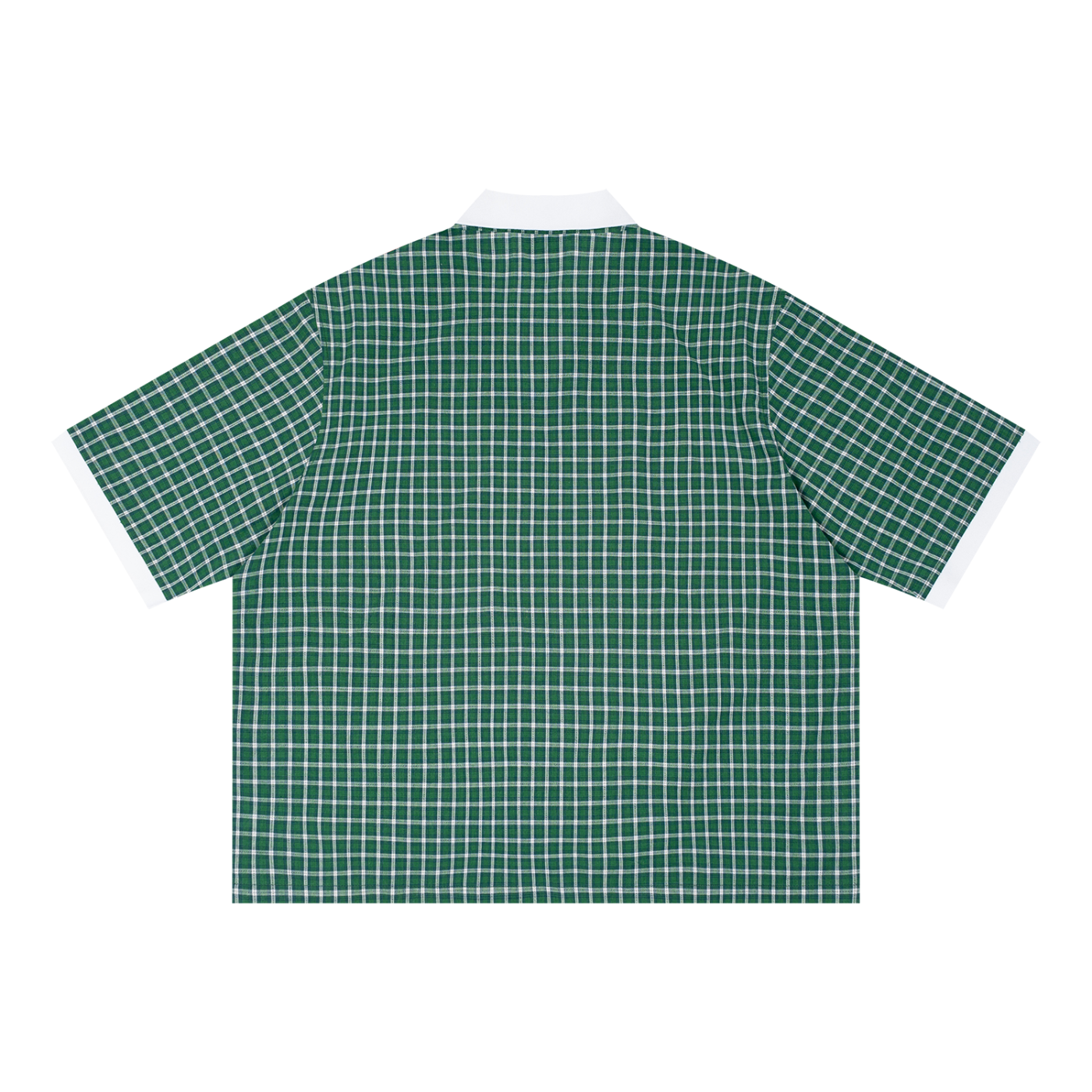 Boxy Plaid Color Block Polo Shirt