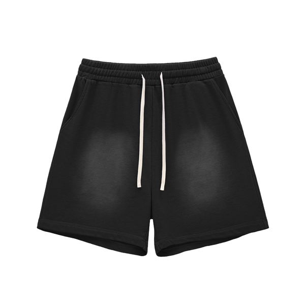 Sun Fade Raw Edge Cotton Shorts - Rapper's Digest