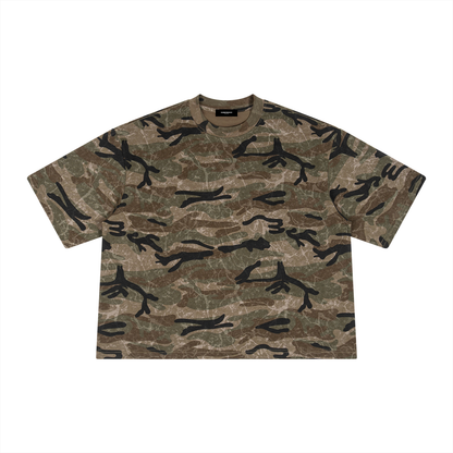Boxy Camo Print T-Shirt