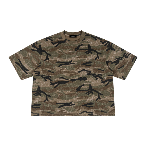 Boxy Camo Print T-Shirt - Rapper's Digest