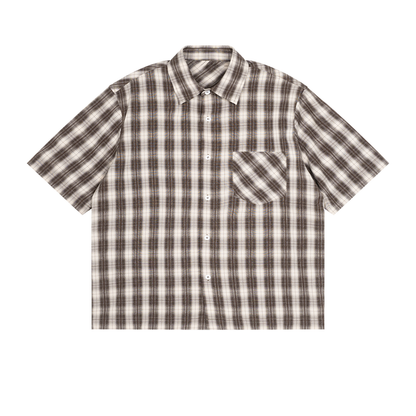 Boxy Plaid Short Sleeve Shirt