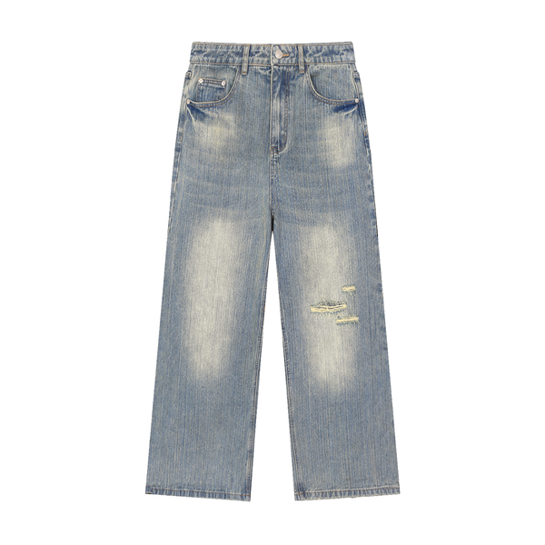 Vintage Wash Distressed Denim Jeans - Rapper's Digest