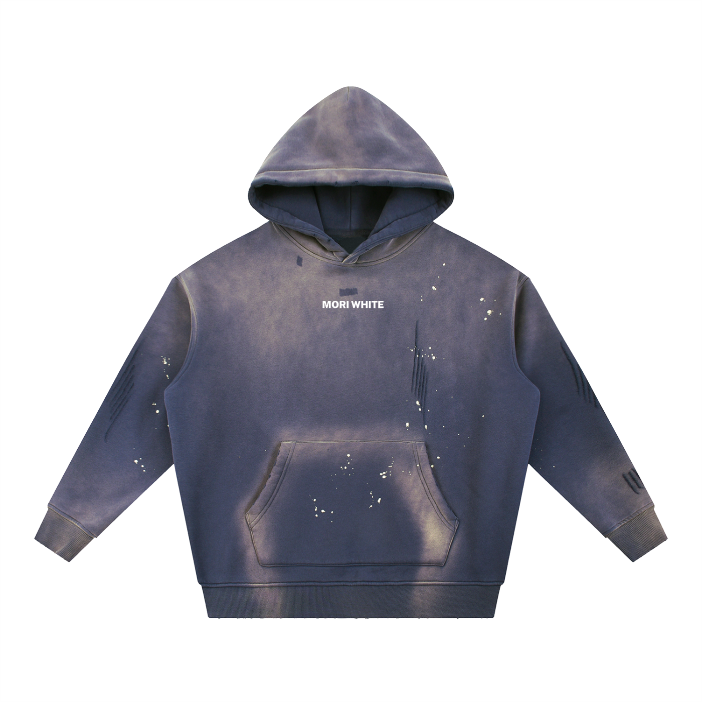 Mori White Vintage Washed Fleece Hoodie - Rapper's Digest