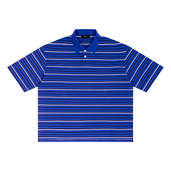 Striped Boxy Collared Polo Shirt - Rapper's Digest