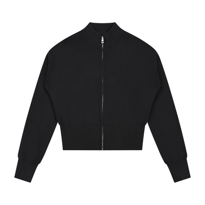 Mock Neck Zip Up Cardigan