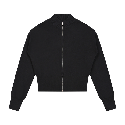 Mock Neck Zip Up Cardigan