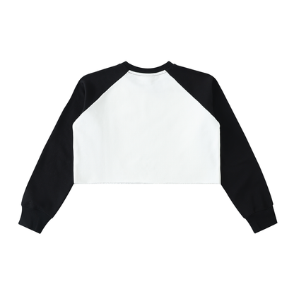 Doll N8tion Raw-Hem Raglan Crop Sweatshirt - Rapper's Digest