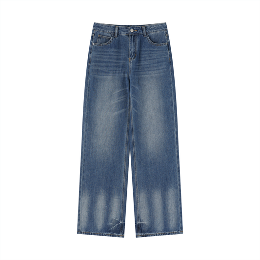 Vintage Wash Wide Leg Jeans