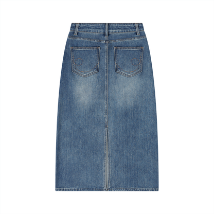 Vintage Wash Denim Skirt