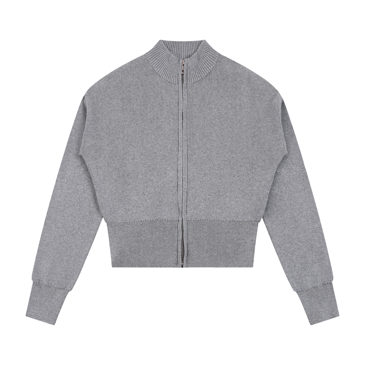 Mock Neck Zip Up Cardigan