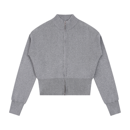 Mock Neck Zip Up Cardigan