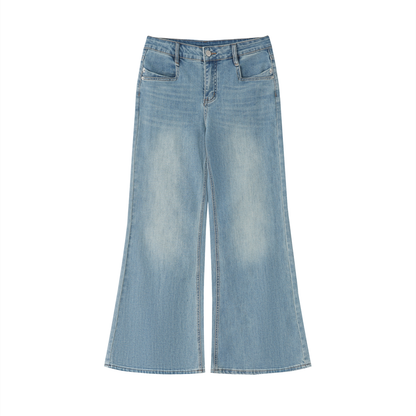 Vintage Wash Flared Leg Jeans