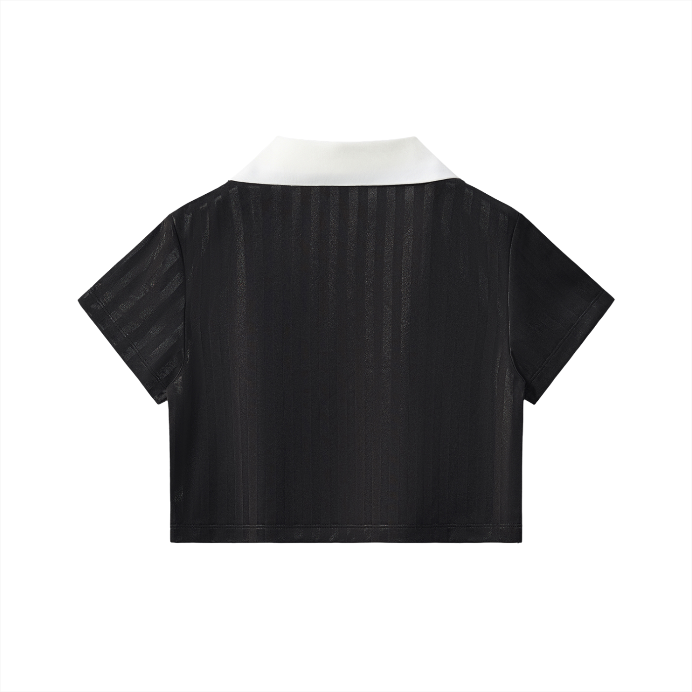 Contrast Collar Striped Cropped Jersey - Rapper's Digest