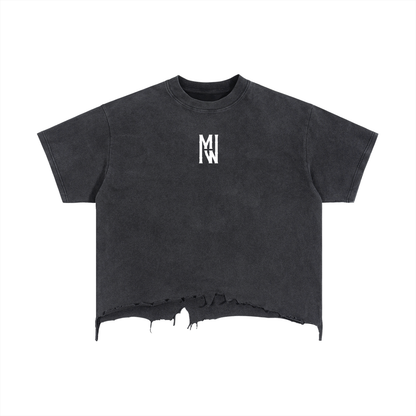 Mori White Vintage Boxy Distressed T-Shirt - Rapper's Digest