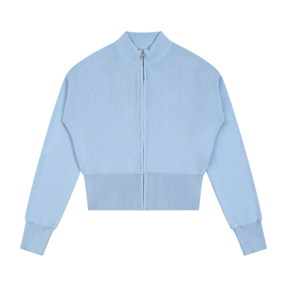 Mock Neck Zip Up Cardigan