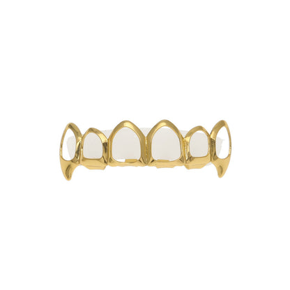 Hip-hop polished grillz with gold electroplating
