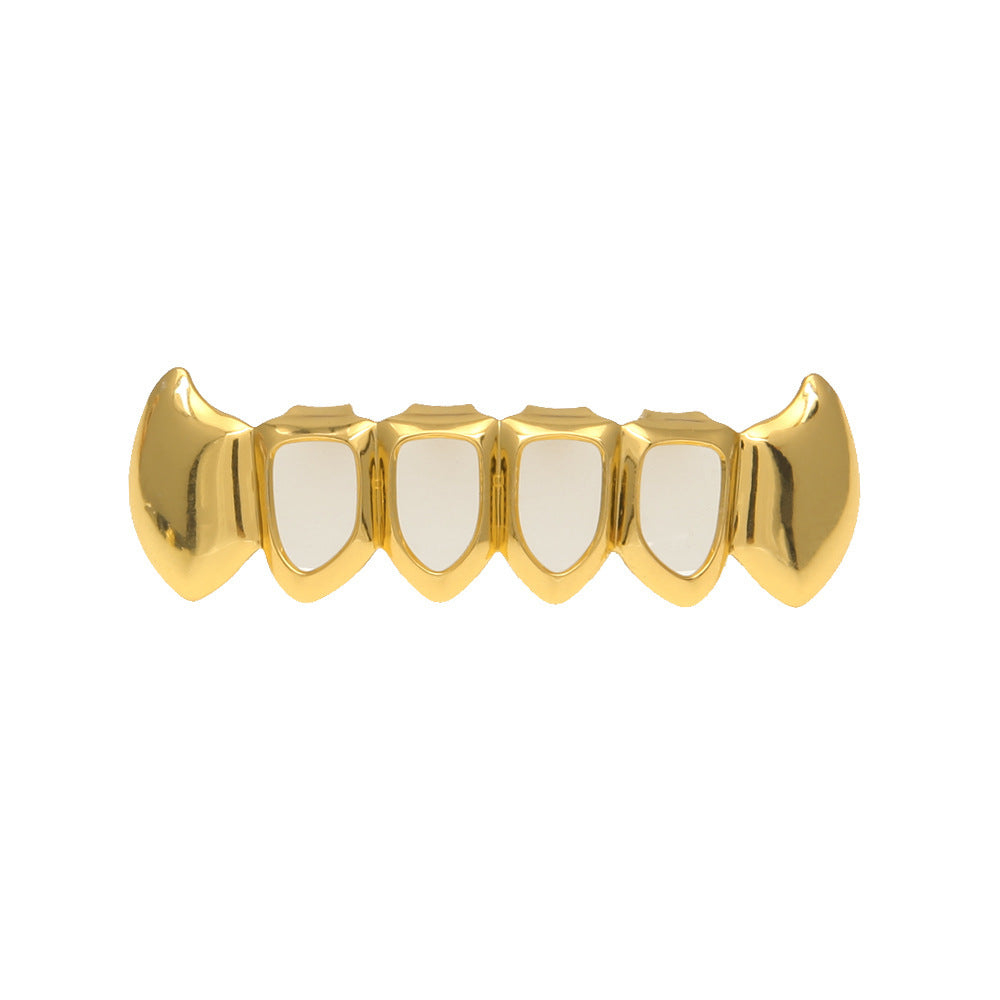 Hip-hop polished grillz with gold electroplating