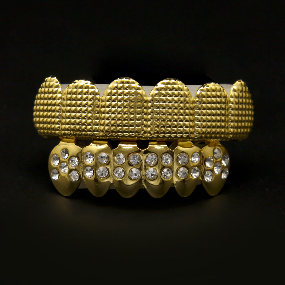 Hip-hop polished grillz with gold electroplating
