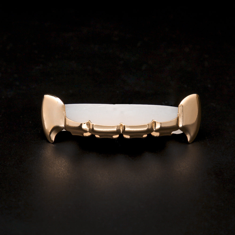 Hip-hop polished grillz with gold electroplating