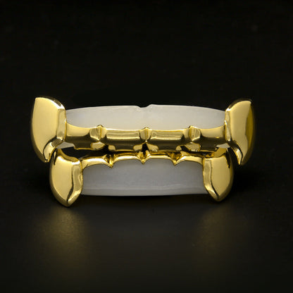 Hip-hop polished grillz with gold electroplating