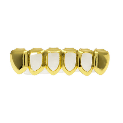 Hip-hop polished grillz with gold electroplating