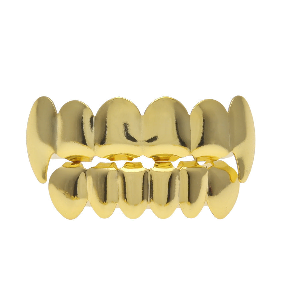 Hip-hop polished grillz with gold electroplating