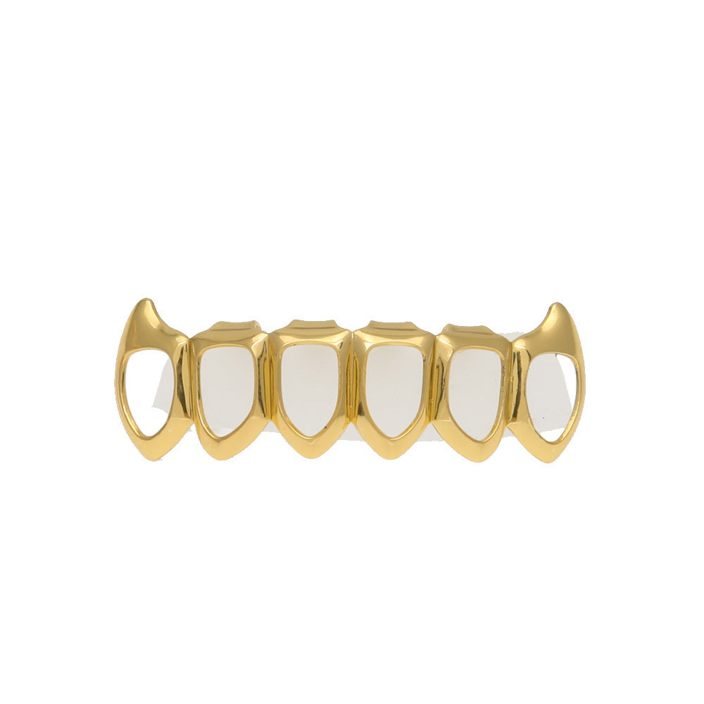 Hip-hop polished grillz with gold electroplating